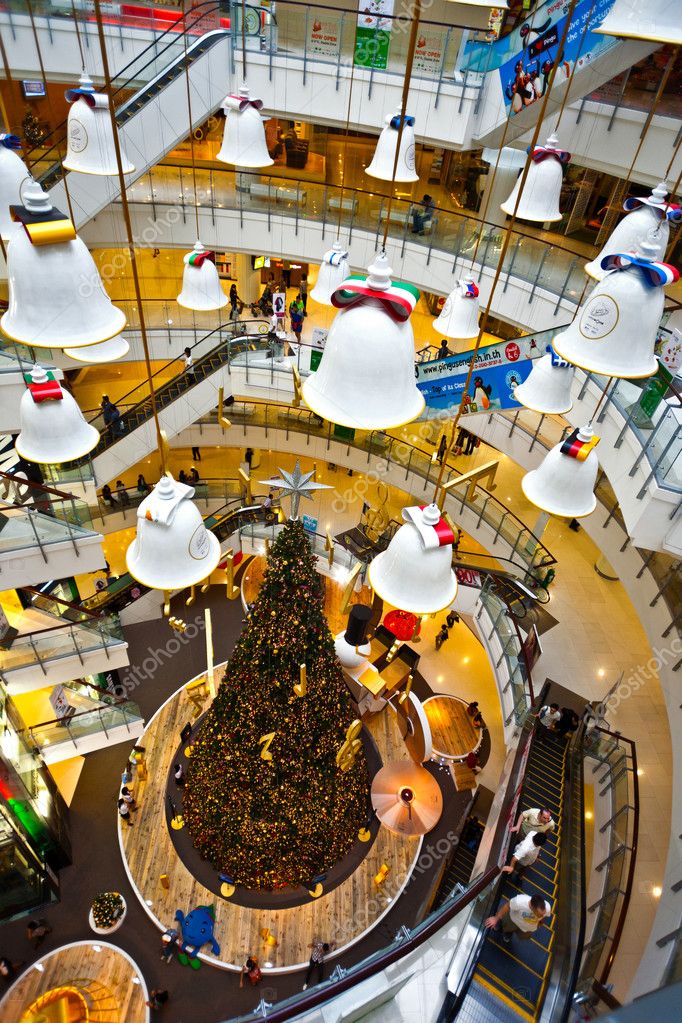 Christmas Bells as decoration in the famous shopping mall Centra Stock Editorial Photo