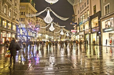 Famous Graben street by night clipart