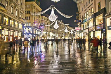 Famous Graben street by night clipart