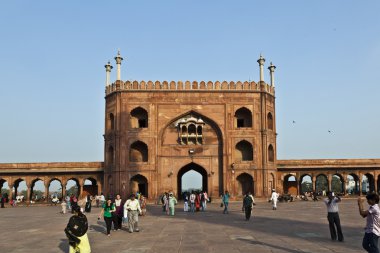Delhi jama masjid cami avlusu kulları yürü