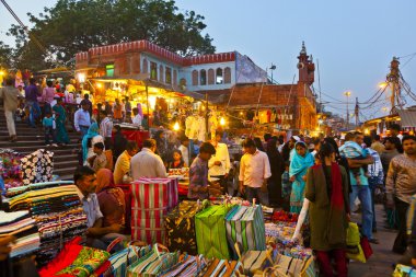 at the Meena Bazaar Market in Delhi, India. clipart