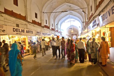 shop inside the Meena Bazaar in the Red Fort clipart