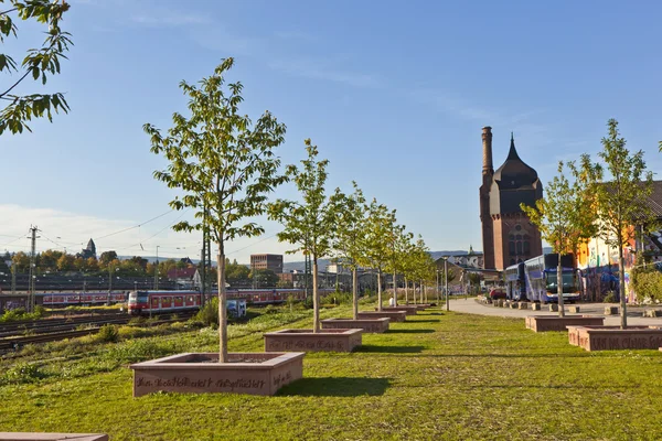 stock image Memorial for the deportation of jews to Auschwitz