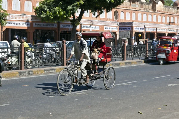 Cycle rickshaws in the streets — Stock Photo, Image