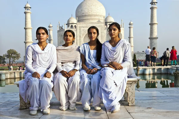 stock image Indian visit Taj Mahal in India