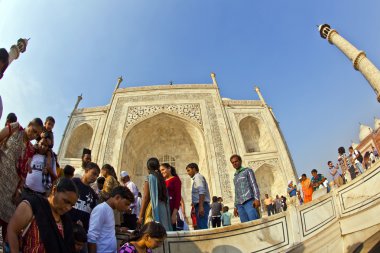 Hindistan'daki taj mahal ziyaret Hint