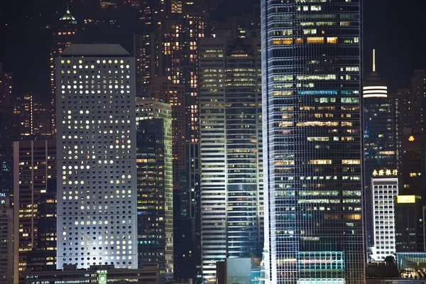 Hong kong haven laser tonen aan skyline van victoria — Stockfoto