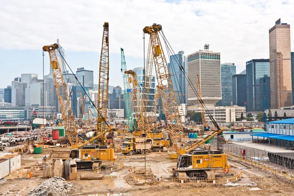 View to the construction sites near the harbor of Victoria in H — Stock Photo, Image