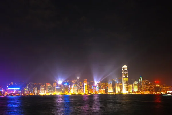 香港著名激光哈伯显示被看见从九龙 — 图库照片