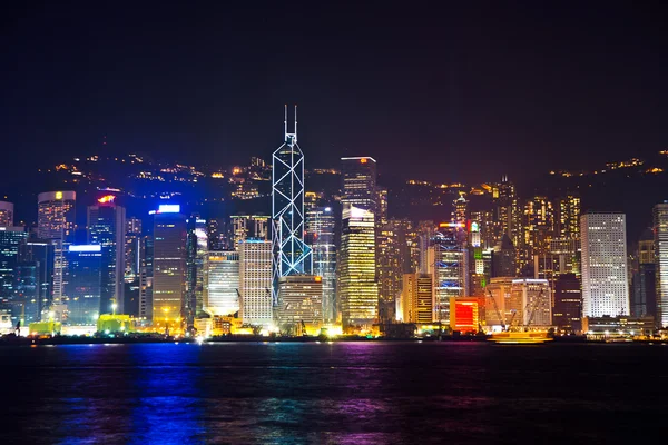 Hong kong híres lézer Harbert mutatják látható kowloon — Stock Fotó