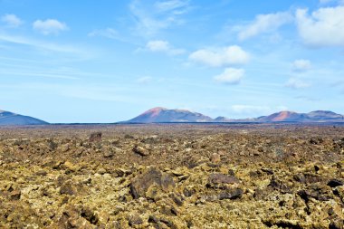 volkanik manzara Timanfaya milli parkta, lanzarote alınan,