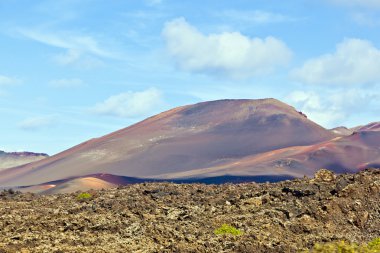 volkanik manzara Timanfaya milli parkta, lanzarote alınan,