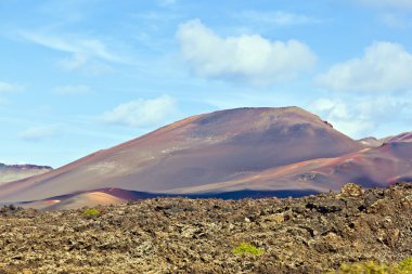 Volcanic landscape taken in Timanfaya National Park, Lanzarote, clipart