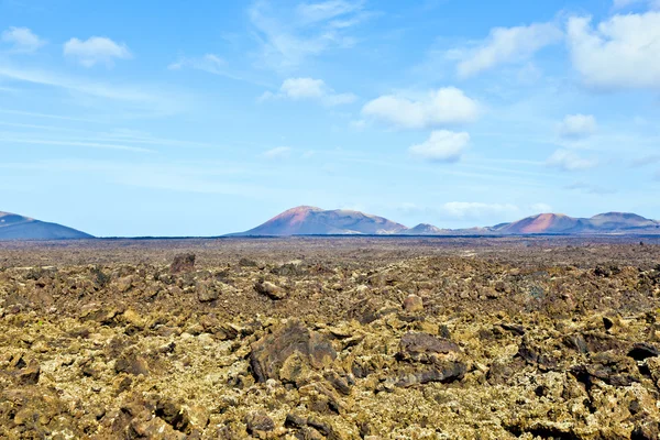 Vulkanische landschap genomen in nationaal park timanfaya, lanzarote, — Stockfoto