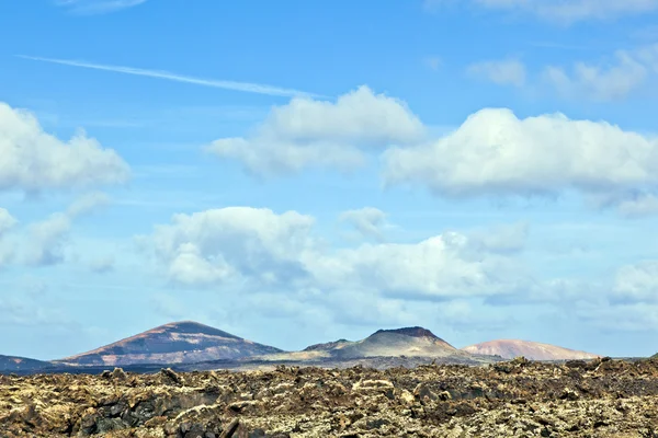 火山景观所采取的帝曼法雅国家公园、 兰萨罗特岛, — 图库照片