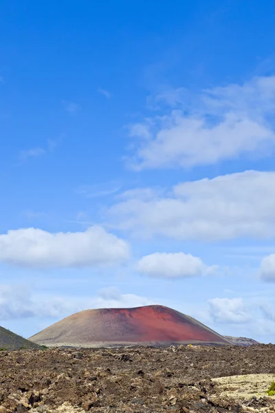 Timanfaya 국립 공원, 란 잘 롯에서에서 찍은 화산 풍경, — 스톡 사진