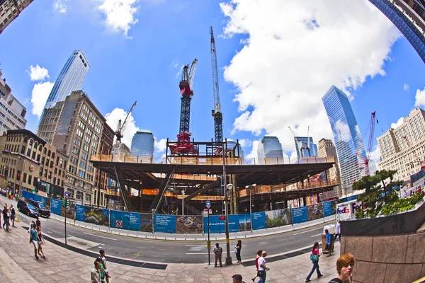 A ground zero-New York-i építkezésen — Stock Fotó