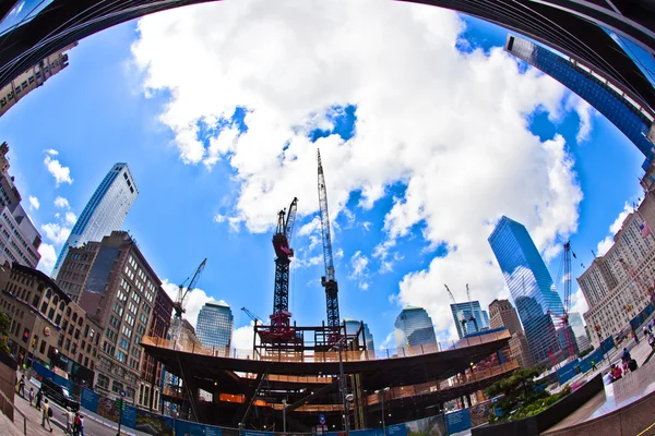A ground zero-New York-i építkezésen — Stock Fotó