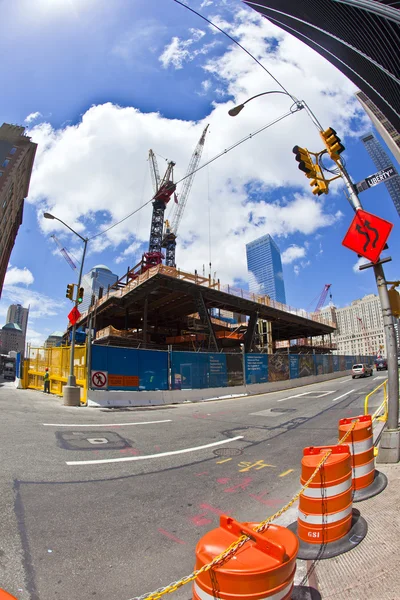 Byggarbetsplatsen i ground zero, new york — Stockfoto