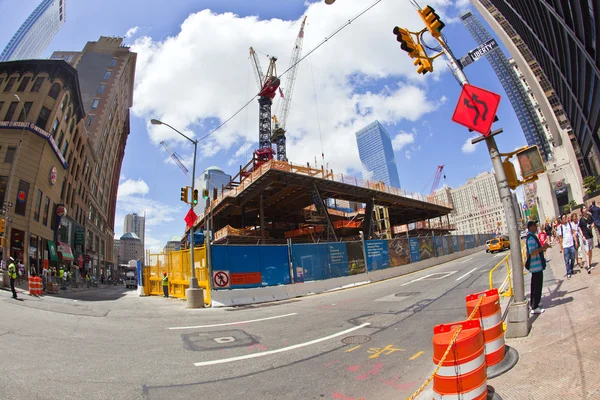 Byggarbetsplatsen vid ground zero i new york — Stockfoto