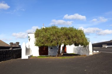 la geria, lanzarote, kırsal alanda küçük küçük Şapel