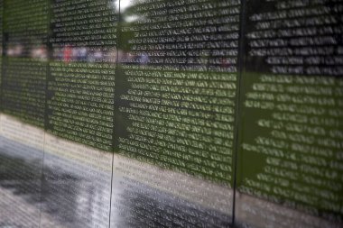 Names of Vietnam war casualties on Vietnam War Veterans Memorial clipart