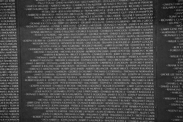 stock image Names of Vietnam war casualties on Vietnam War Veterans Memorial