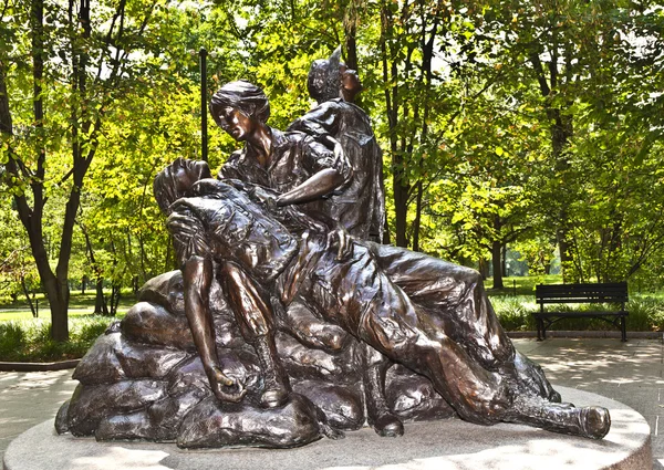 Estátuas memoriais para a guerra do Vietnã Mulheres Enfermeira — Fotografia de Stock
