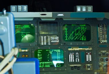 Cockpit of the original space shuttle explorer clipart