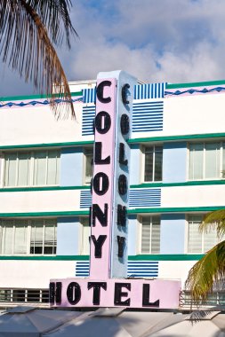 ocean drive miami Beach art deco architec ile öğle manzaraya