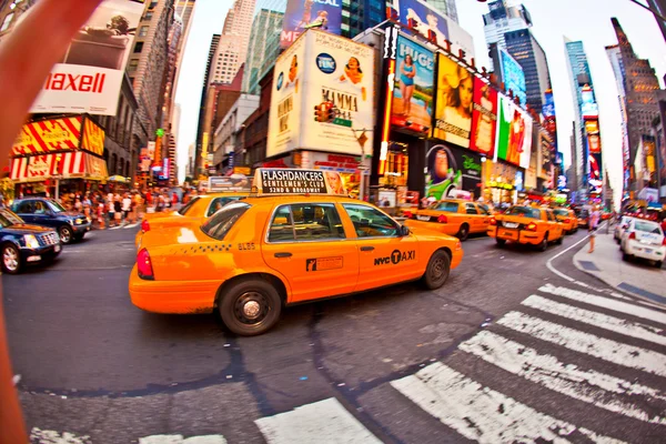 Times Square, featured with Broadway Theaters and huge number of LED signs, — Stock Photo, Image