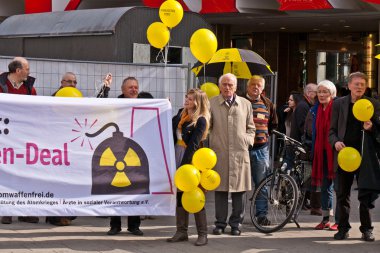 demonstrate for shutting down the German nuclear power pl clipart