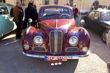 Classic car BMW at the BUGA flower show clipart