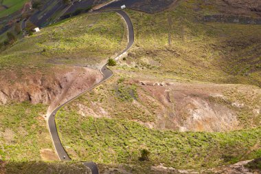 manzara lanzarote, Teras ekimi ile küçük bir kasaba