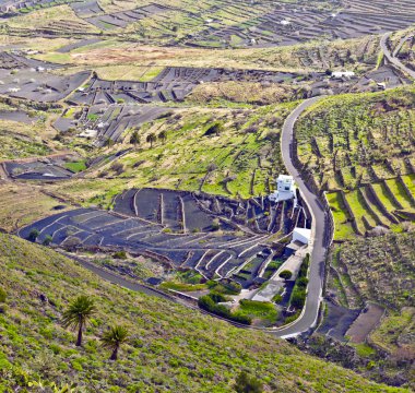 manzara lanzarote, Teras tarımı etkileyen yakın