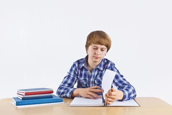 Kluger Junge lernt für die Schule — Stockfoto