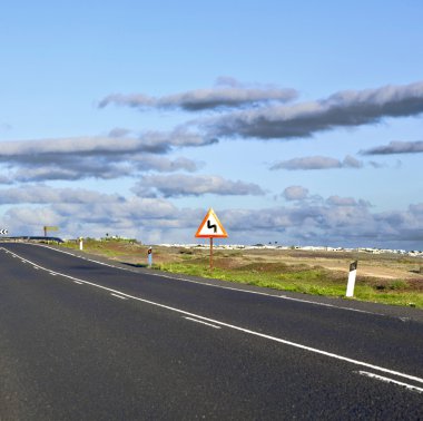 Cadde ile kırsal alanda timanfaya Milli Parkı, lanzarote,