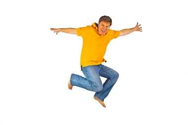 Portrait Of man jumping In The Air clipart