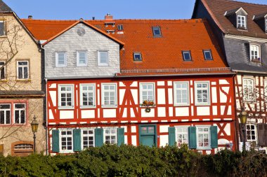 Beautiful half-timbered houses in Frankfurt Hoechst clipart