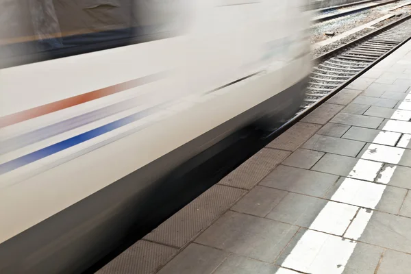 Train in the station with speed — Stock Photo, Image