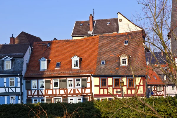 Belas casas de meia-madeira em Frankfurt Hoechst — Fotografia de Stock