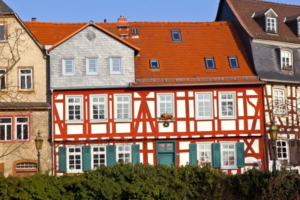 Hermosas casas de entramado de madera en Frankfurt Hoechst —  Fotos de Stock