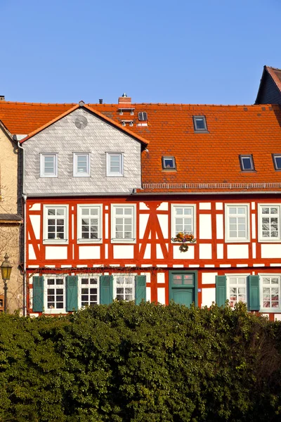 Frankfurt Höchst güzel yarı ahşap evleri — Stok fotoğraf