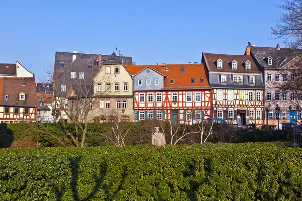 Frankfurt Höchst güzel yarı ahşap evleri — Stok fotoğraf