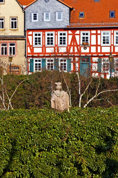 Beautiful half-timbered houses in Frankfurt Hoechst — Stock Photo, Image
