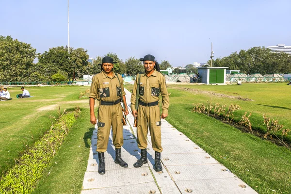 Stock image Policemen guard Connaught Place