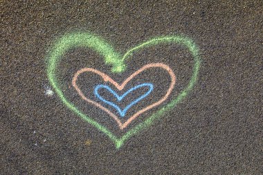 Heart painted on the street clipart