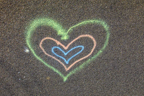 Coração pintado na rua — Fotografia de Stock