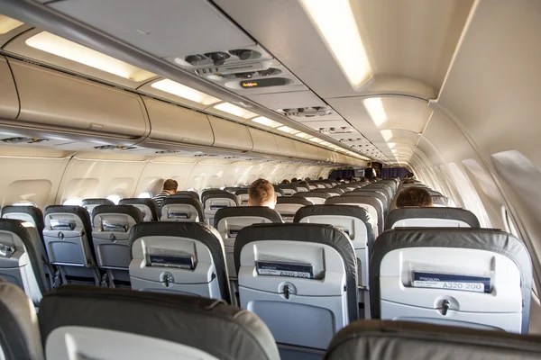 Inside the cabin of an aircraft — Stock Photo, Image