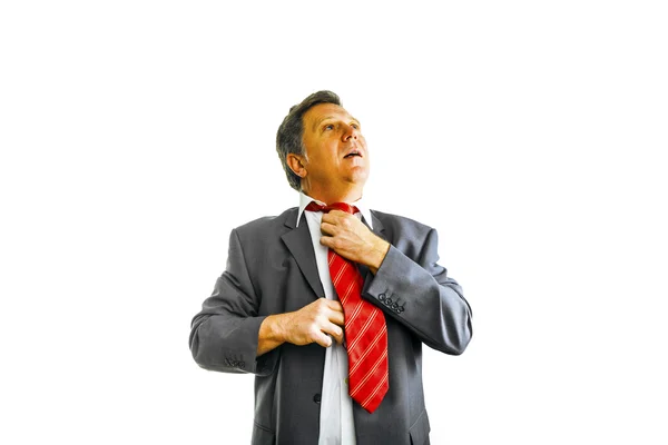 Obchodní muž vazba kravatu — Stock fotografie